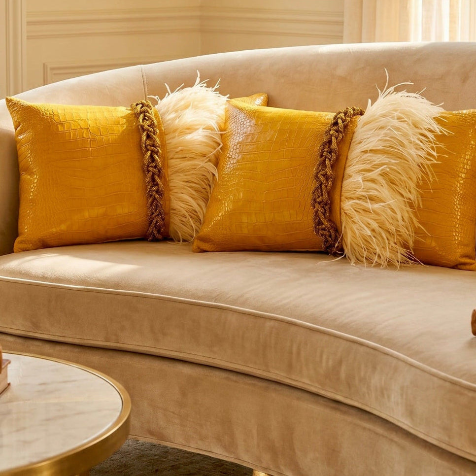 The Sanderé Handmade Plume Decorative Pillow