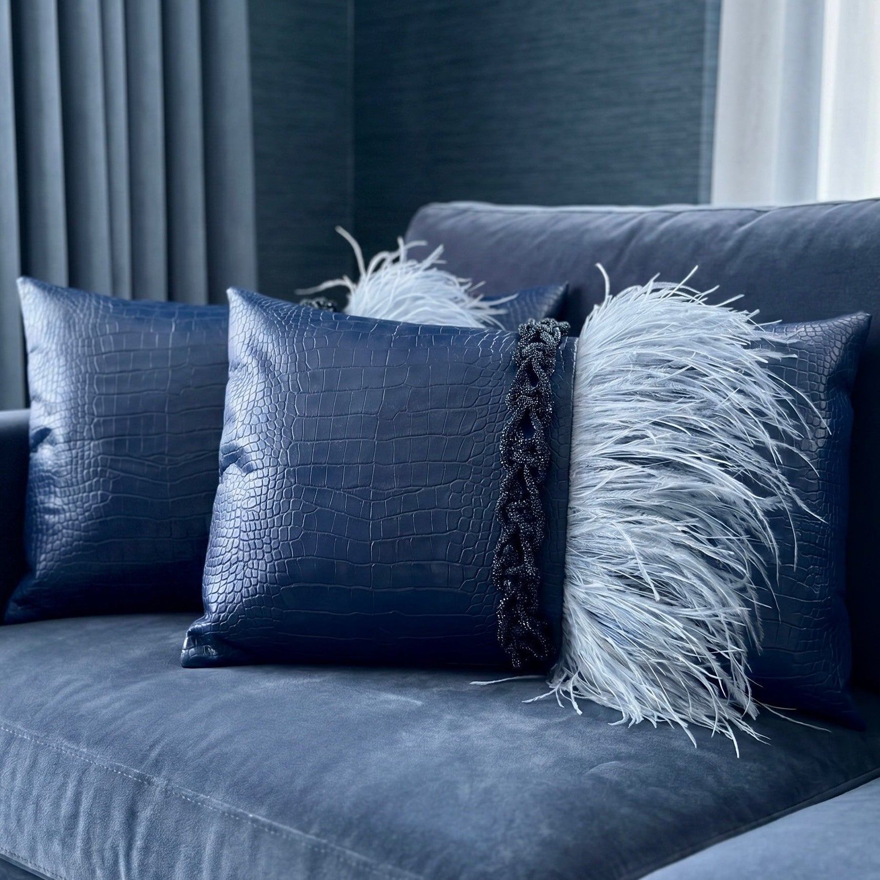 The Sanderé Handmade Plume Decorative Pillow