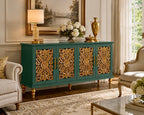 The Sanderé Imperial Bloom Cabinet | Hand-Finished Ornate Floral Accent Cabinet