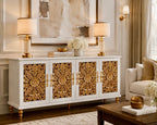 The Sanderé Imperial Bloom Cabinet | Hand-Finished Ornate Floral Accent Cabinet