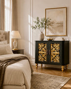 The Sanderé Floral Statement Cabinet | Hand-Finished Carved Accent Cabinet