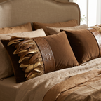The Sanderé Handmade Embellished Croc Plume Decorative Pillow