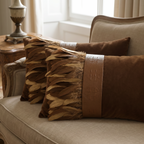 The Sanderé Handmade Embellished Croc Plume Decorative Pillow