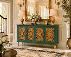 The Sanderé Imperial Bloom Cabinet | Hand-Finished Ornate Floral Accent Cabinet