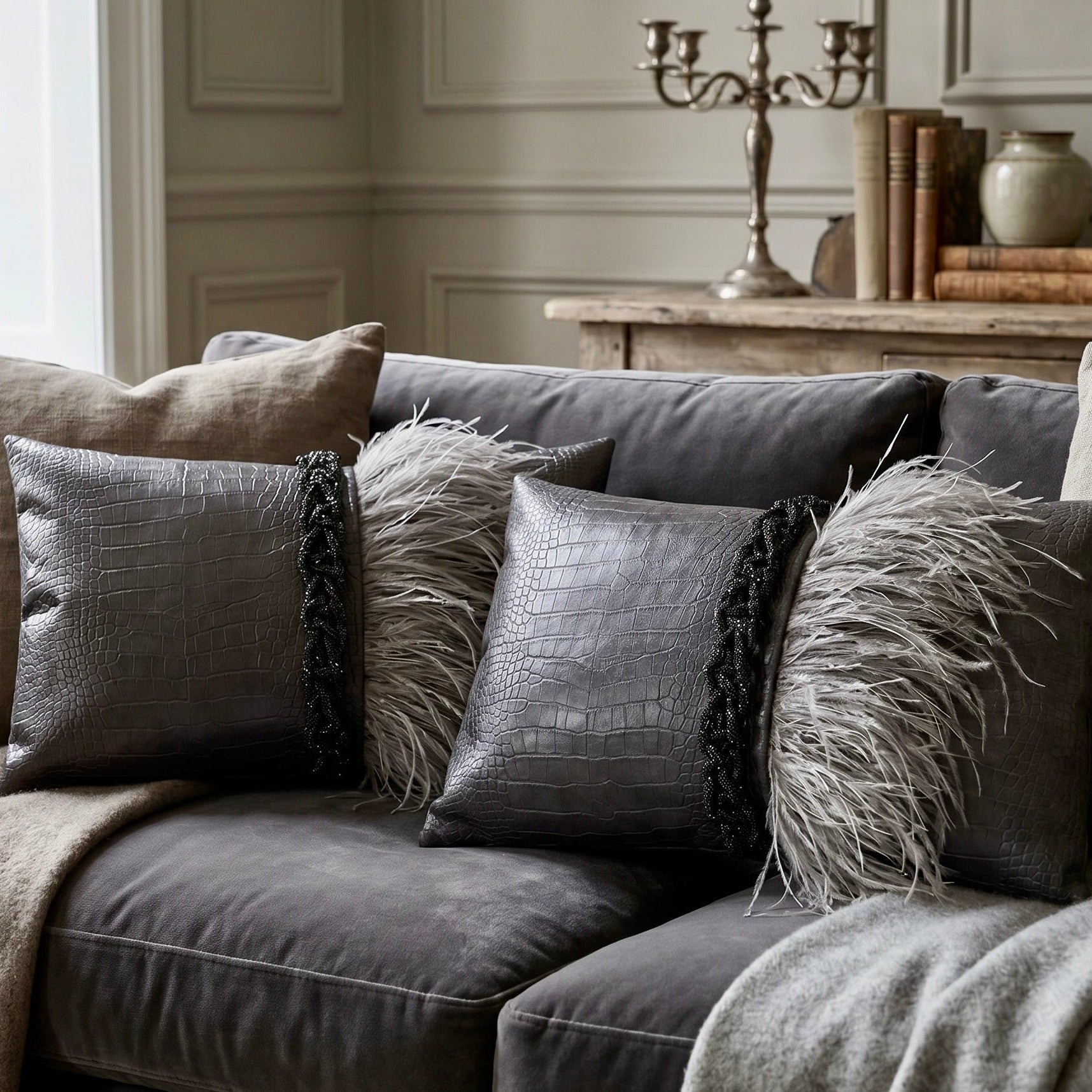 The Sanderé Handmade Plume Decorative Pillow