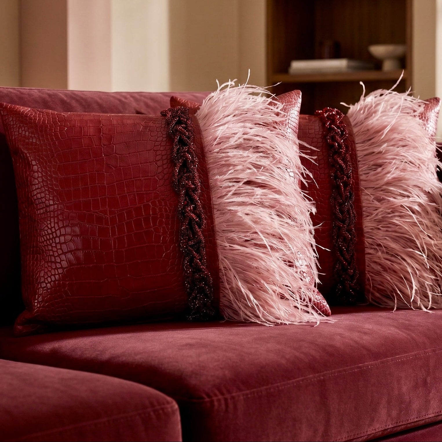 The Sanderé Handmade Plume Decorative Pillow
