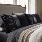 The Sanderé Handmade Embellished Croc Plume Decorative Pillow