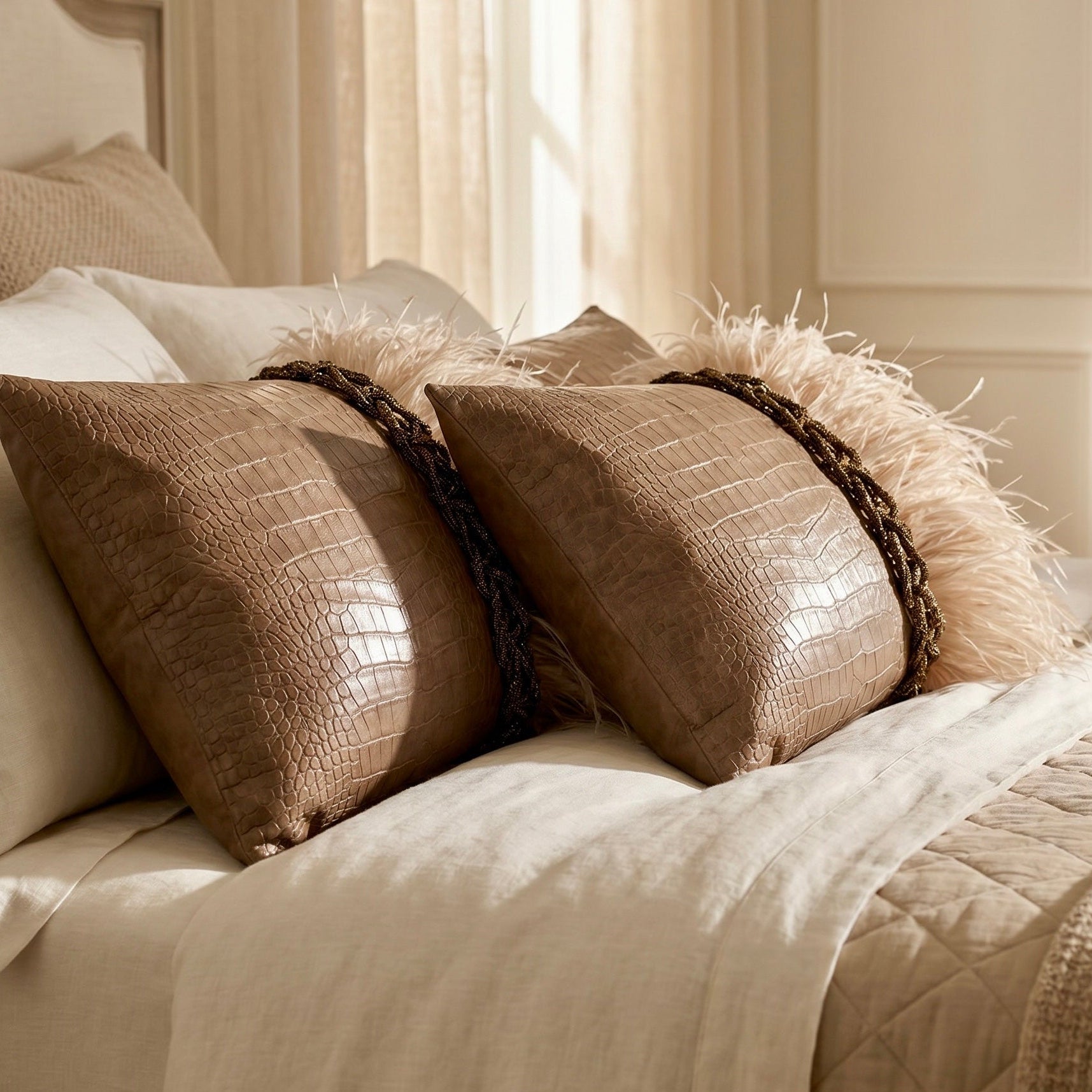 The Sanderé Handmade Plume Decorative Pillow