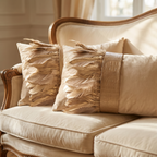 The Sanderé Handmade Embellished Croc Plume Decorative Pillow