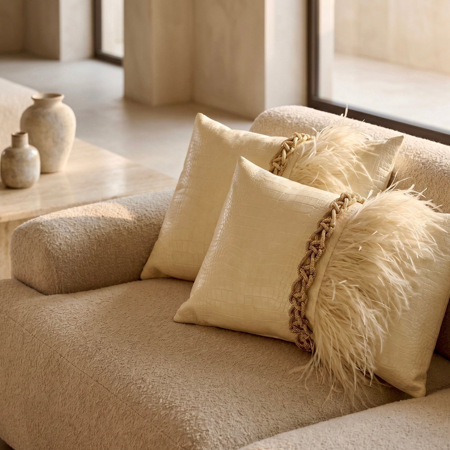 The Sanderé Handmade Plume Decorative Pillow