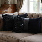 The Sanderé Handmade Embellished Croc Plume Decorative Pillow