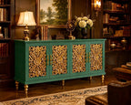 The Sanderé Imperial Bloom Cabinet | Hand-Finished Ornate Floral Accent Cabinet