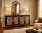 The Sanderé Imperial Bloom Cabinet | Hand-Finished Ornate Floral Accent Cabinet