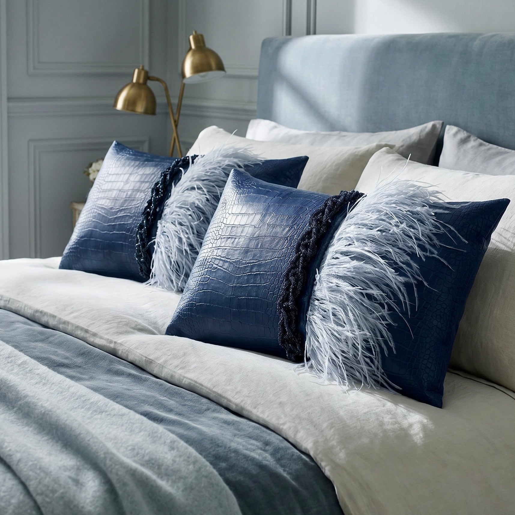 The Sanderé Handmade Plume Decorative Pillow
