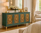 The Sanderé Imperial Bloom Cabinet | Hand-Finished Ornate Floral Accent Cabinet