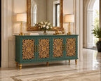 The Sanderé Imperial Bloom Cabinet | Hand-Finished Ornate Floral Accent Cabinet
