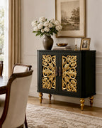 The Sanderé Floral Statement Cabinet | Hand-Finished Carved Accent Cabinet