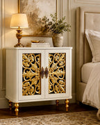 The Sanderé Floral Statement Cabinet | Hand-Finished Carved Accent Cabinet