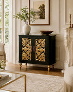 The Sanderé Floral Statement Cabinet | Hand-Finished Carved Accent Cabinet