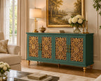The Sanderé Imperial Bloom Cabinet | Hand-Finished Ornate Floral Accent Cabinet