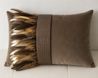 The Sanderé Handmade Embellished Croc Plume Decorative Pillow