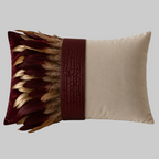 The Sanderé Handmade Embellished Croc Plume Decorative Pillow