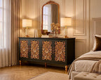 The Sanderé Imperial Bloom Cabinet | Hand-Finished Ornate Floral Accent Cabinet