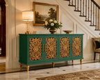 The Sanderé Imperial Bloom Cabinet | Hand-Finished Ornate Floral Accent Cabinet