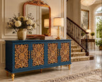 The Sanderé Imperial Bloom Cabinet | Hand-Finished Ornate Floral Accent Cabinet