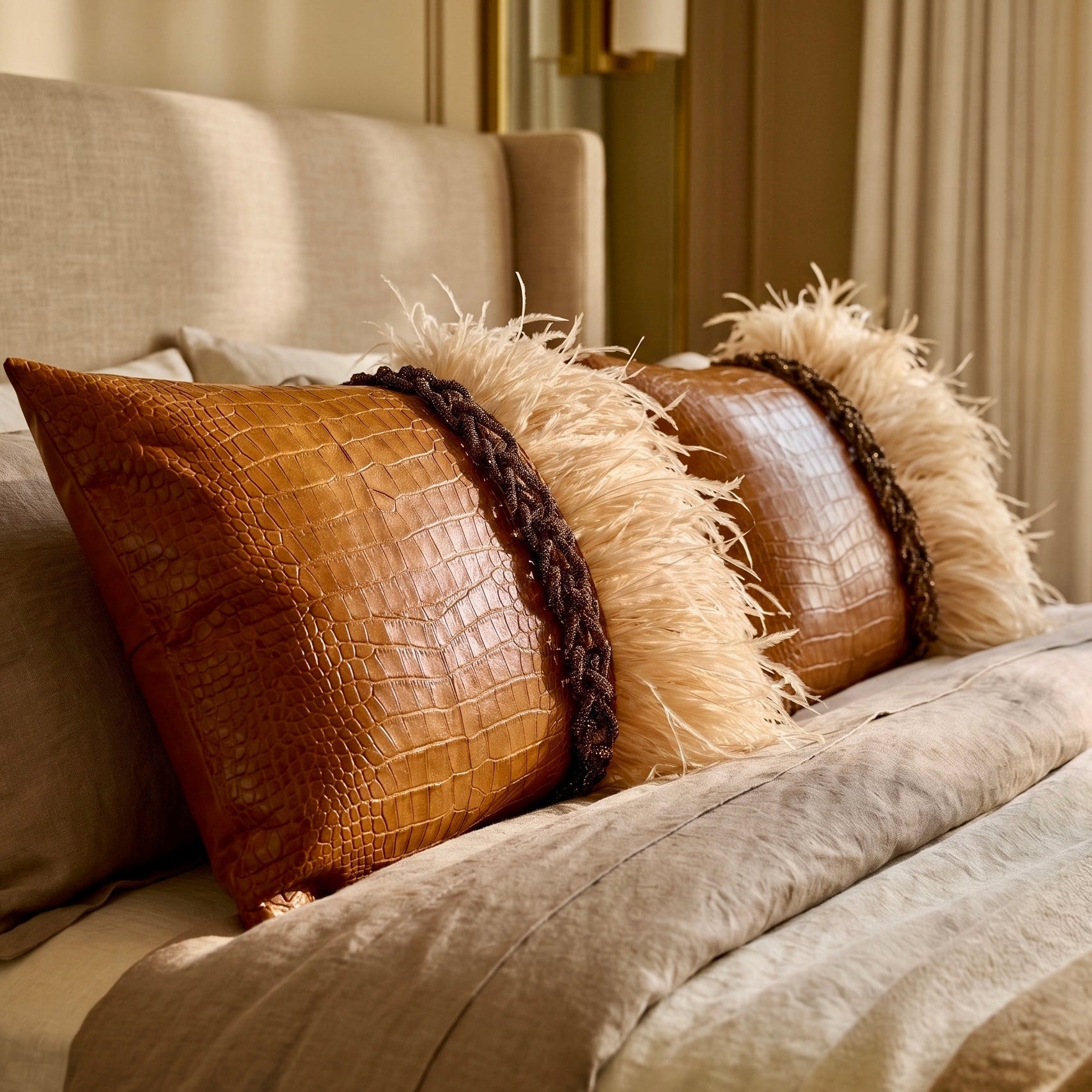 The Sanderé Handmade Plume Decorative Pillow