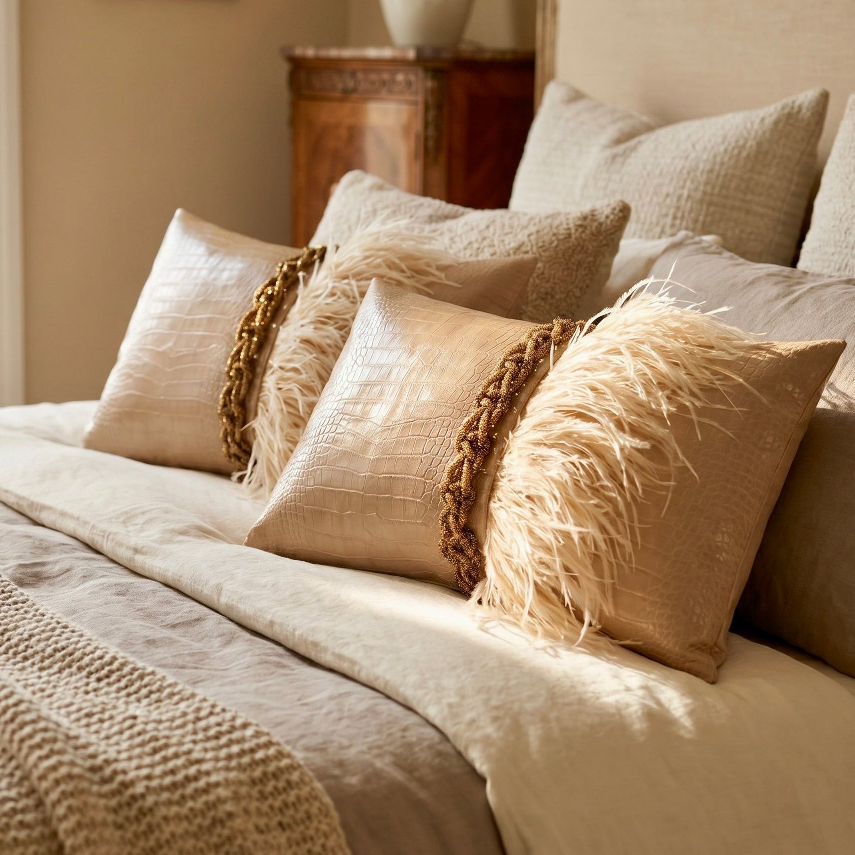 The Sanderé Handmade Plume Decorative Pillow