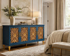 The Sanderé Imperial Bloom Cabinet | Hand-Finished Ornate Floral Accent Cabinet
