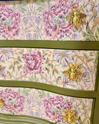 The Sanderé Vintage Bloom Nightstand | Hand-Finished Three-Drawer Bedside Table