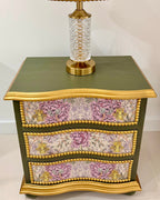The Sanderé Honeywing Nightstand | Hand-Finished Three-Drawer Bedside Table
