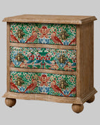 The Sanderé Garden Finch Nightstand | Hand-Finished Three-Drawer Bedside Table