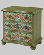 The Sanderé Garden Finch Nightstand | Hand-Finished Three-Drawer Bedside Table