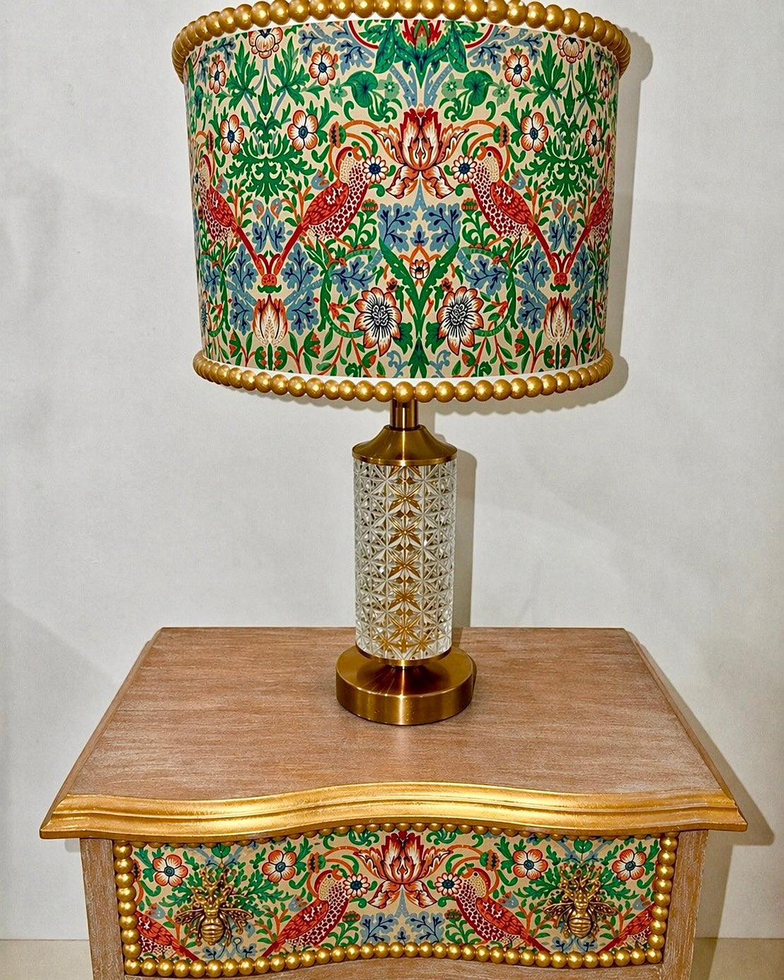 The Sanderé Goldenwing Nightstand | Hand-Finished Three-Drawer Bedside Table