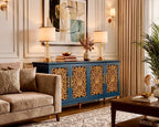 The Sanderé Imperial Bloom Cabinet | Hand-Finished Ornate Floral Accent Cabinet