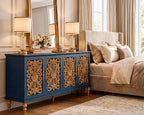 The Sanderé Imperial Bloom Cabinet | Hand-Finished Ornate Floral Accent Cabinet