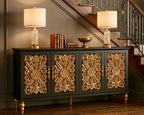 The Sanderé Imperial Bloom Cabinet | Hand-Finished Ornate Floral Accent Cabinet