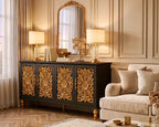 The Sanderé Imperial Bloom Cabinet | Hand-Finished Ornate Floral Accent Cabinet