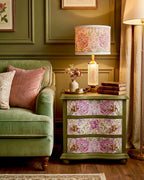 The Sanderé Vintage Bloom Nightstand | Hand-Finished Three-Drawer Bedside Table