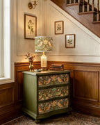 The Sanderé Botanical Bird Nightstand | Hand-Finished Three-Drawer Bedside Table