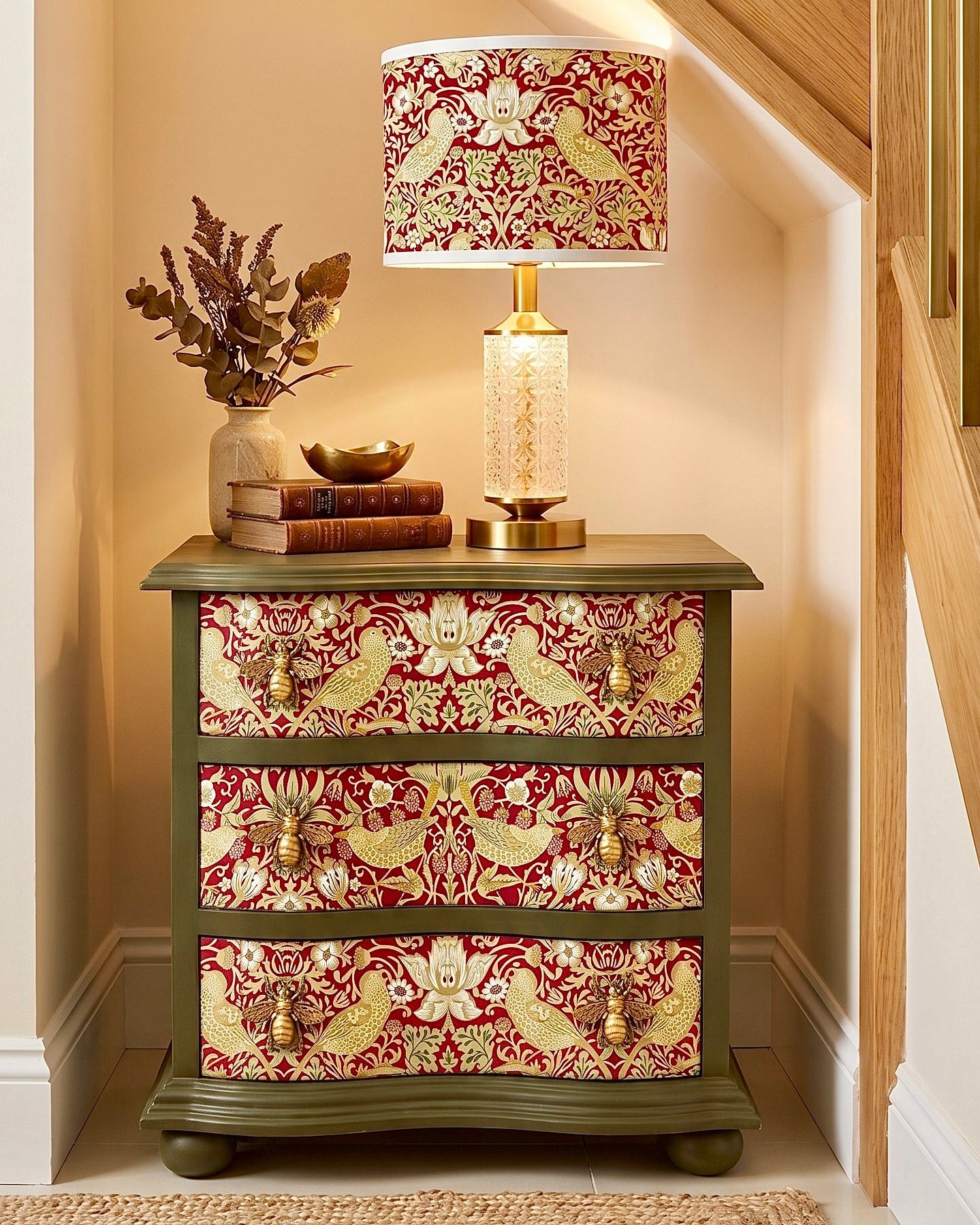The Sanderé Roselle Nightstand | Hand-Finished Three-Drawer Bedside Table