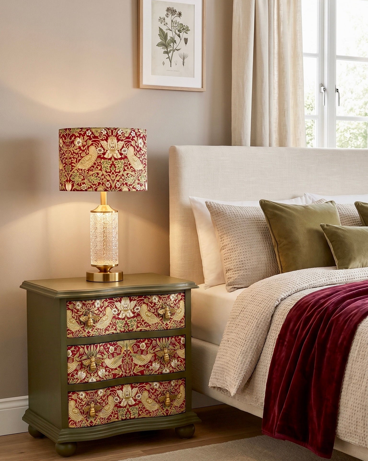 The Sanderé Valmont Nightstand | Hand-Finished Three-Drawer Bedside Table