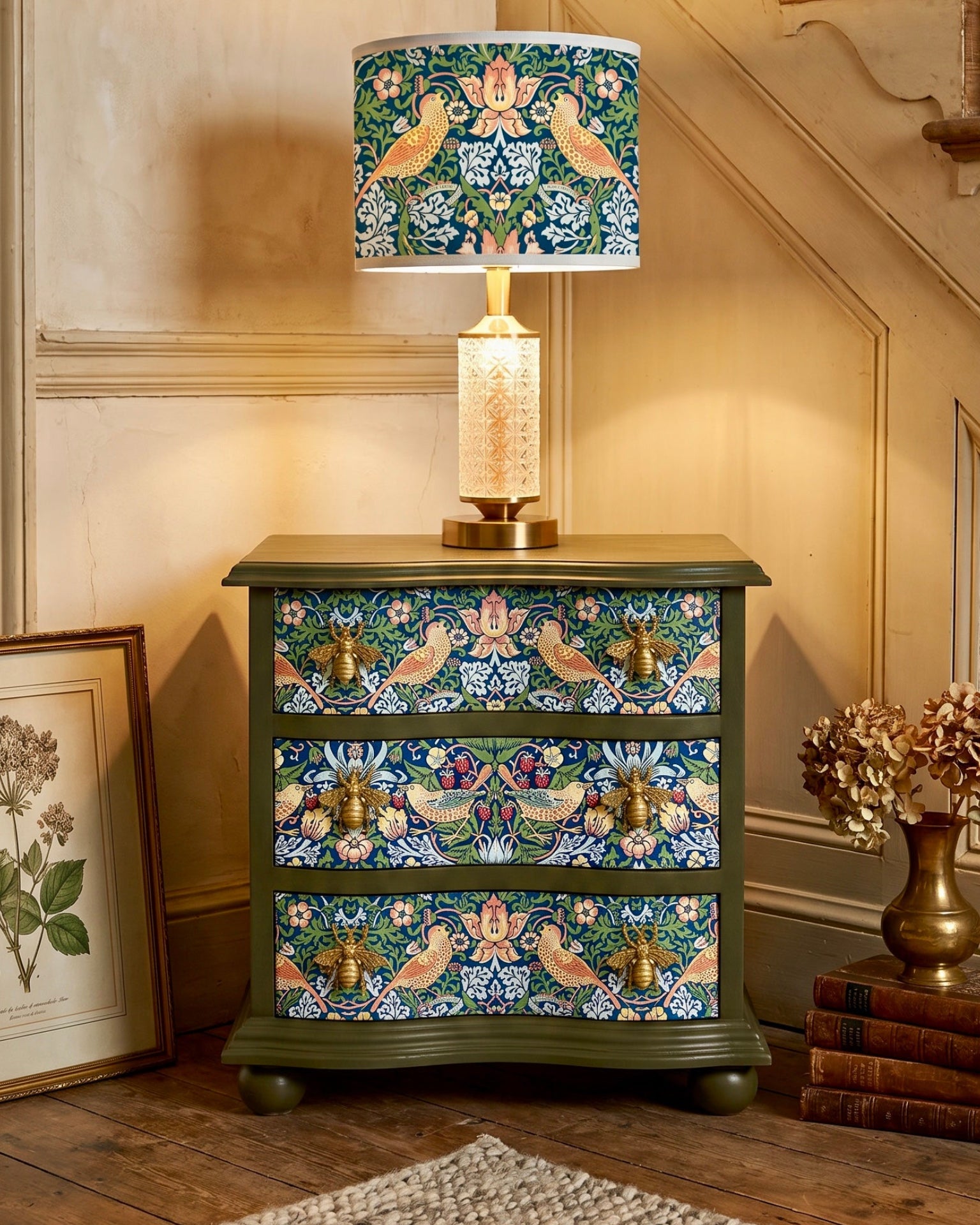 The Sanderé Wrenwood Nightstand | Hand-Finished Three-Drawer Bedside Table