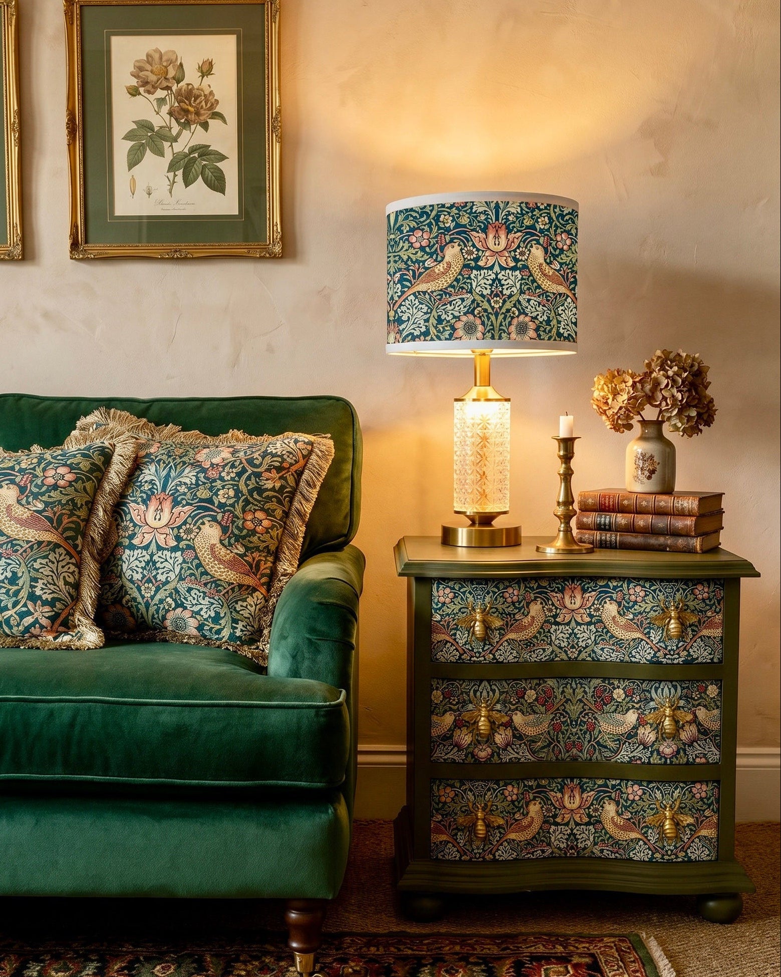 The Sanderé Vivienne Nightstand | Hand-Finished Three-Drawer Bedside Table