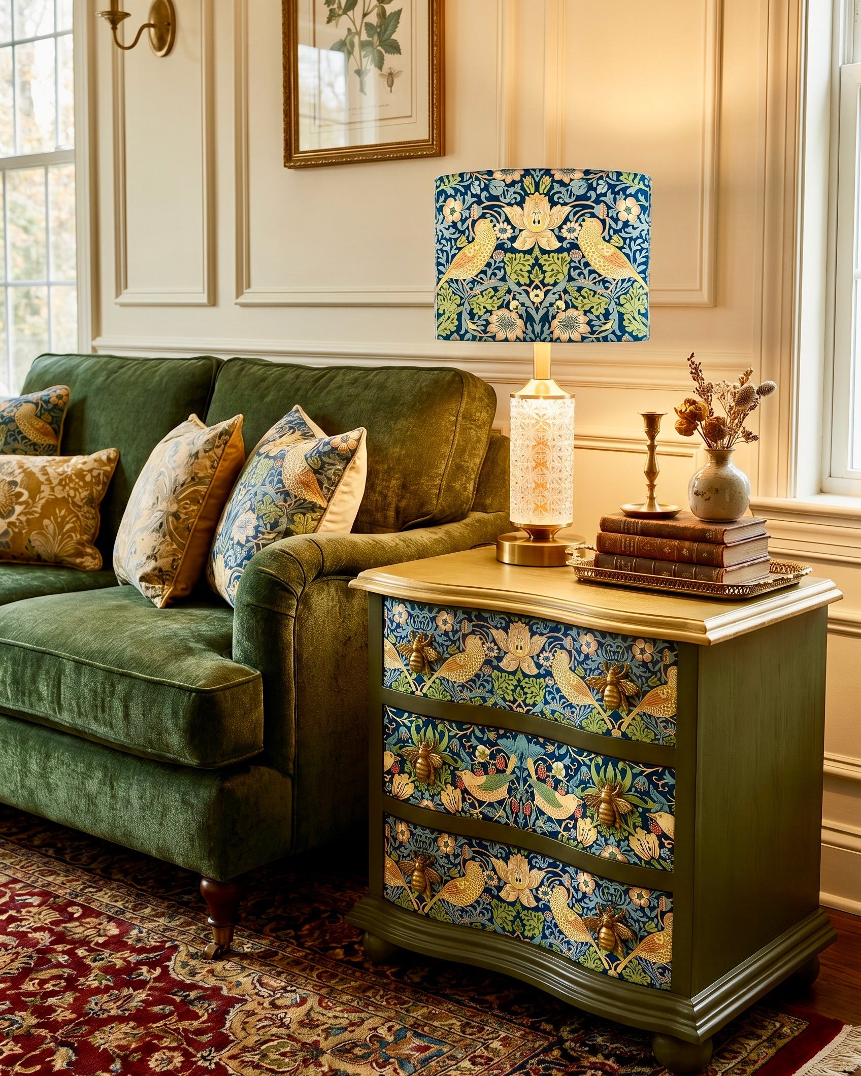 The Sanderé Meadowlark Nightstand | Hand-Finished Three-Drawer Bedside Table