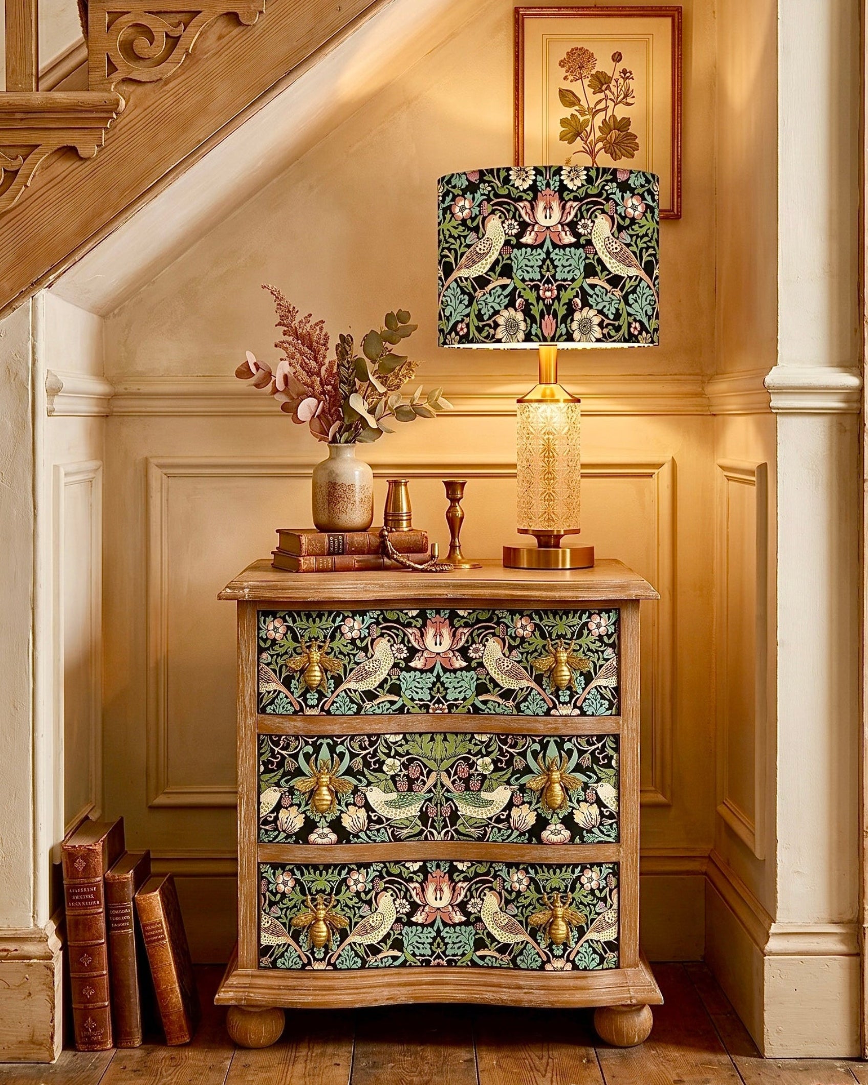 The Sanderé Gardenlark Nightstand | Hand-Finished Three-Drawer Bedside Table