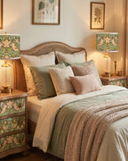 The Sanderé Botanical Bird Nightstand | Hand-Finished Three-Drawer Bedside Table